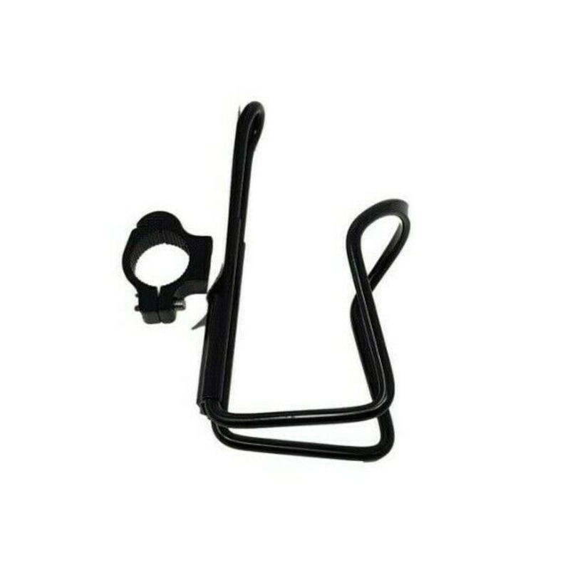 BICYCLE HANDLEBAR MOUNTED WATER BOTTLE CAGE GLOSS BLACK, STEEL