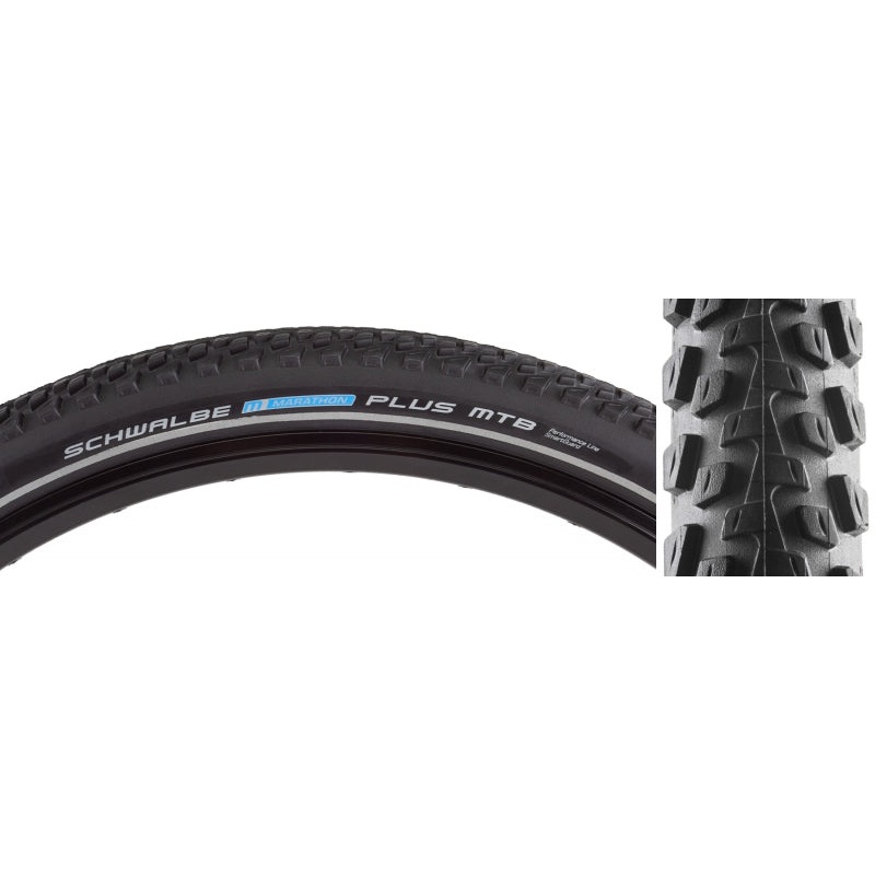 Schwalbe Marathon Plus MTB Tire – 29 x 2.1 Clincher Wire BLK SmartGuard Dual Compound