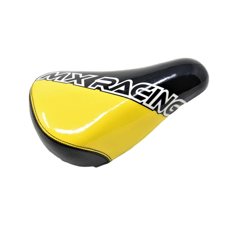 Raleigh MX 12 Kiddies Bike Saddle, Bolt On Or Bond To Seat Post Type Yellow & Black