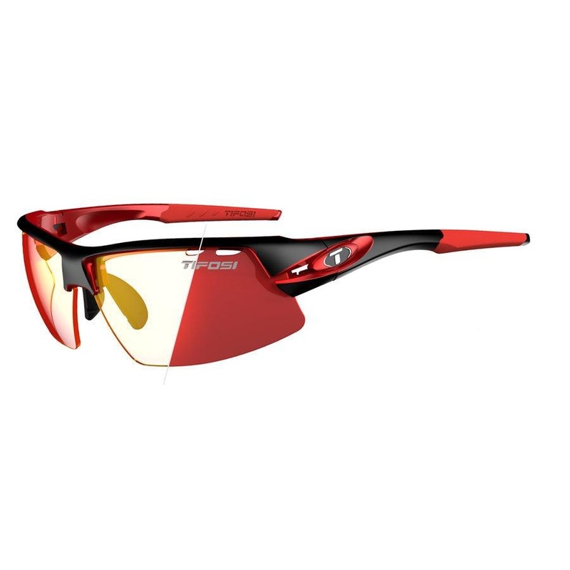 Tifosi Crit Sport Sunglasses (Black/Red Clarion Red Fototec)