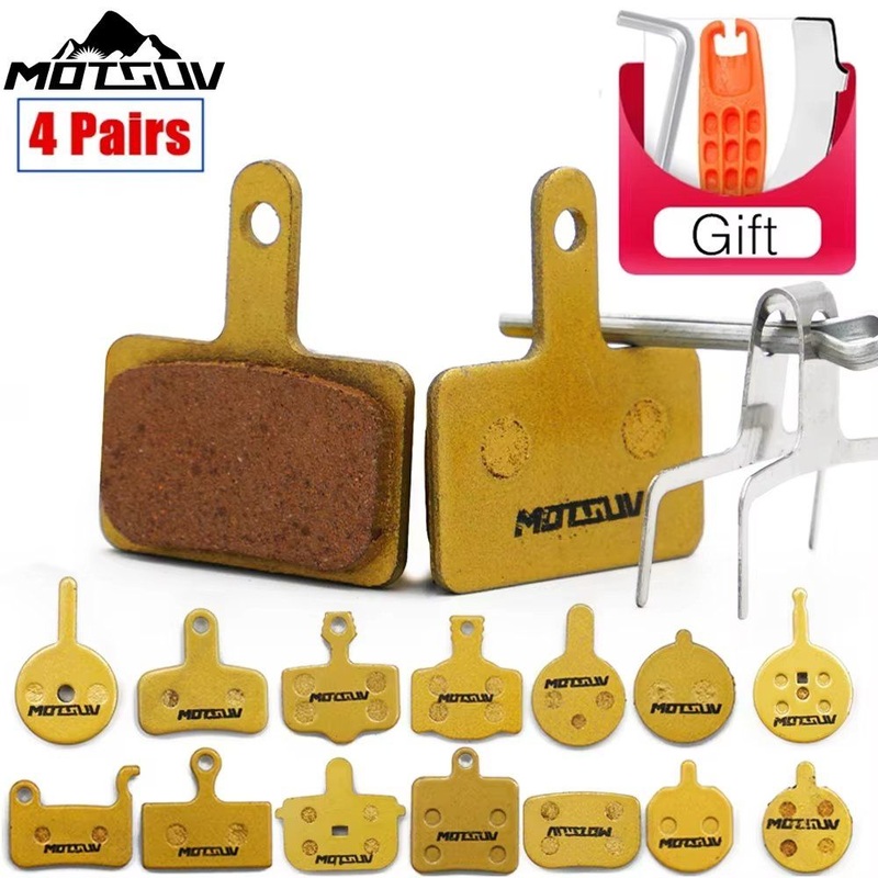4 Pairs of 8-Piece Mountain Bike Hydraulic Disc Copper Base All Metal Brake Pads Bb 5 Oil Pressure Disc Brake