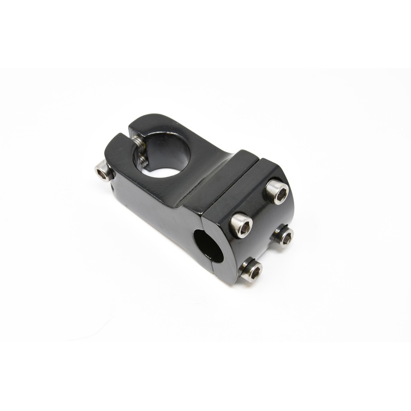 BMX A-head 1 1-8 Handlebar 4 Bolt Stem 50mm Reach, Front Load Plate Black