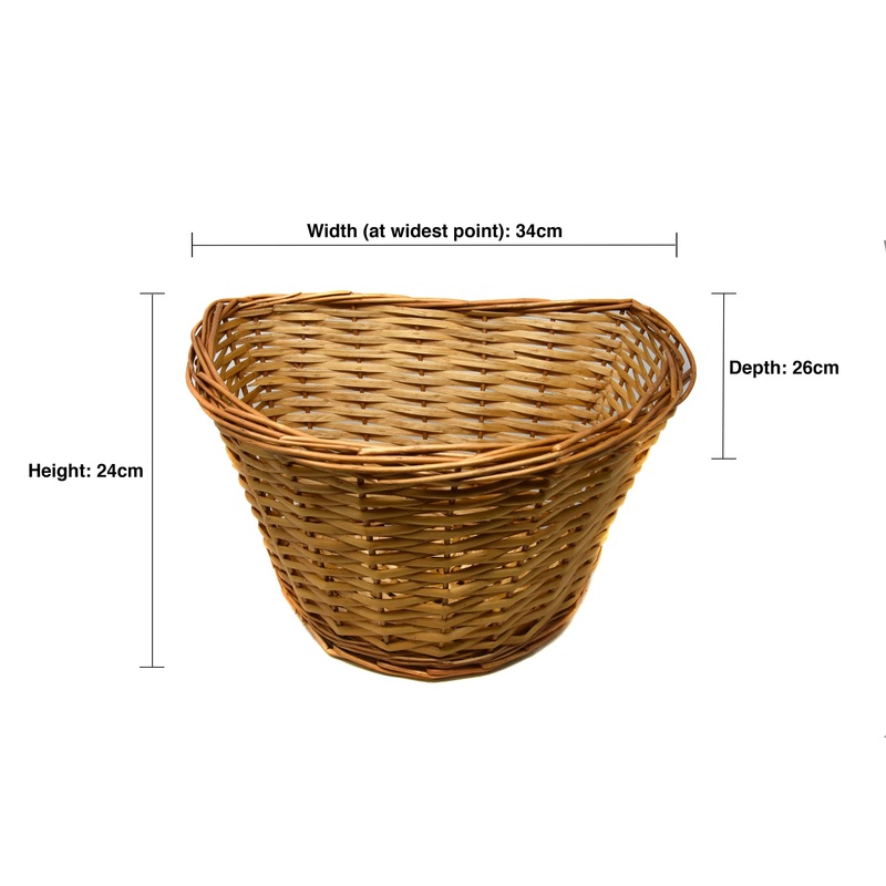 LADIES TRADITIONAL BIKE 15 litre WICKER BASKET VINTAGE STYLE FOR LIFESTYLE HERITAGE BICYCLES complete with straps to fit