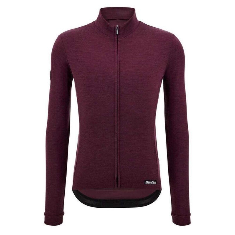 Santini Impetus Long Sleeve Men’s Cycling Jersey (Burgundy)