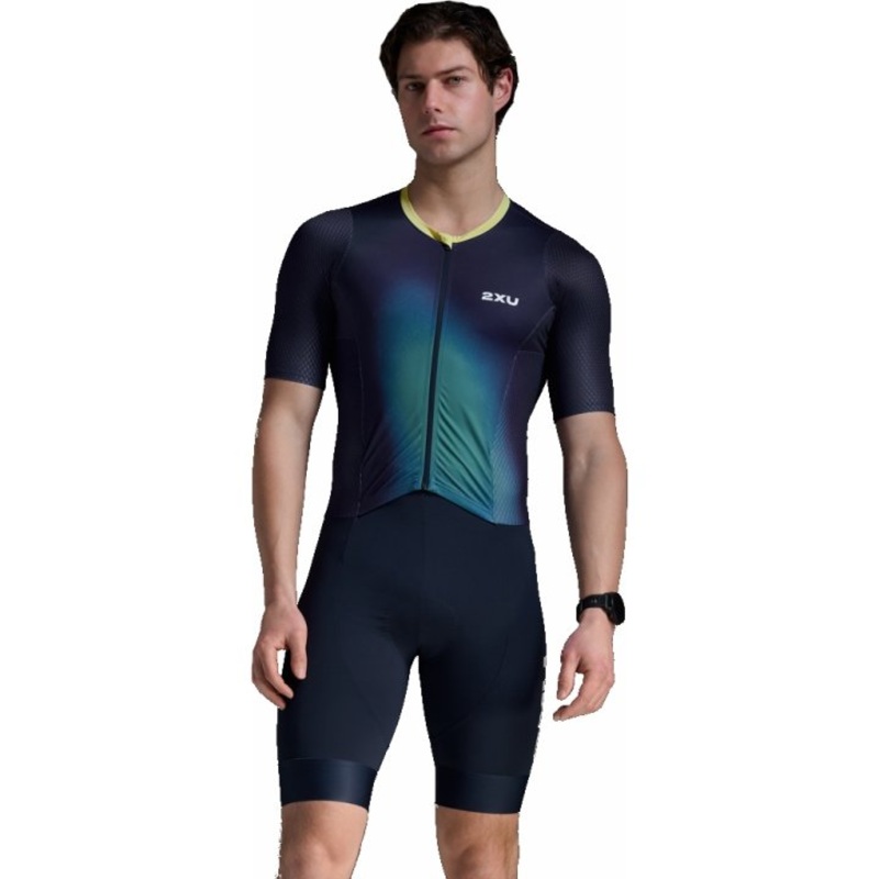 2XU MT7394D Aero Hex Men’s Triathlon Suit (Midnight/Cool Matcha)