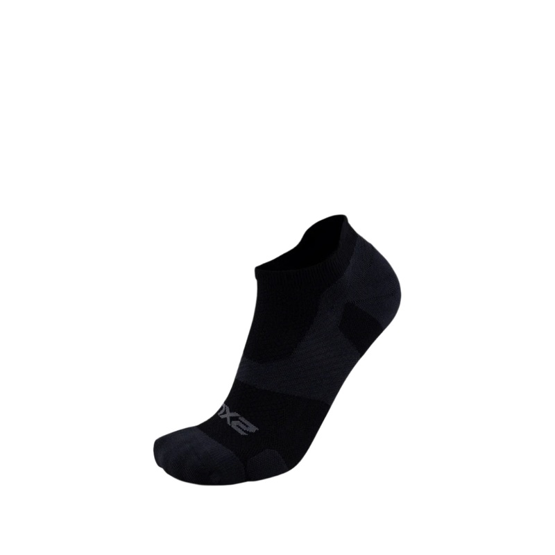 2XU UA5042E Vectr Light Cushion No Show Unisex Compression Socks (Black/Titanium)