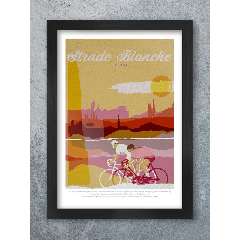 White Roads Strade Bianche Cycling Poster Print