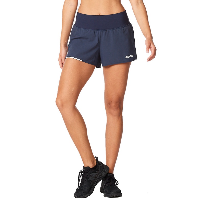2XU WR6533B Aero 2 in 1 3 Inch Women’s Running Shorts (Midnight/White Reflective)