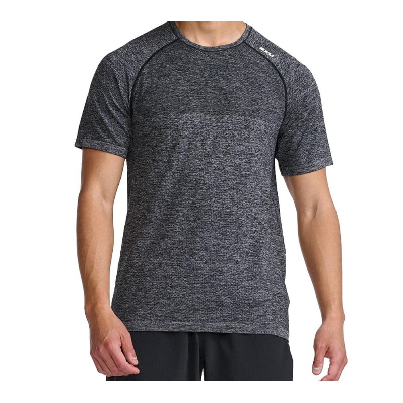 2XU MR7226A Motion Tech Tee Men’s Running T-Shirt (Grey Marie)