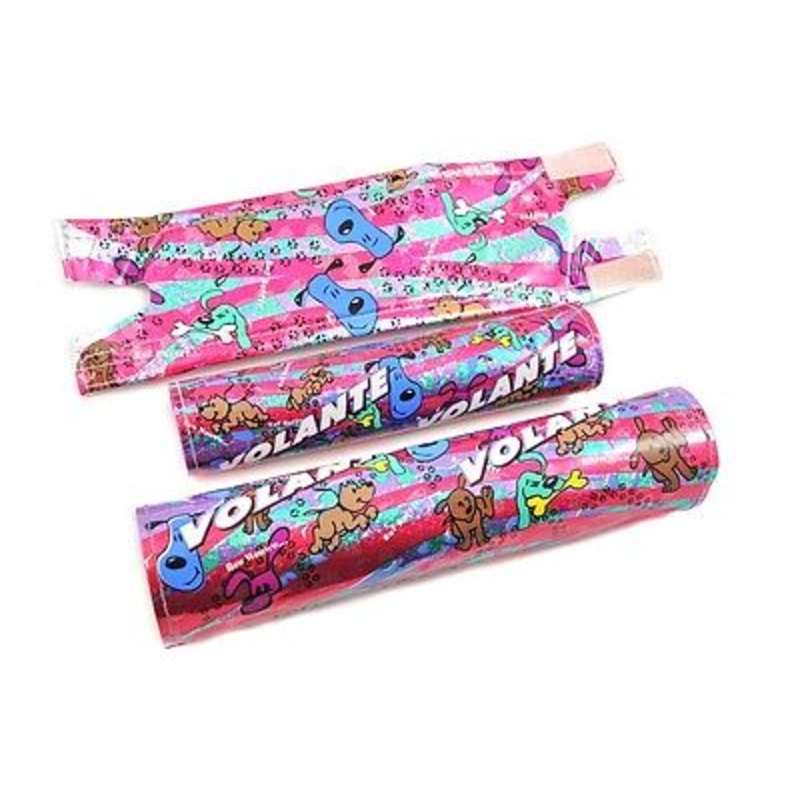 VOLANTE BMX PAD SET MULTI COLOUR 3 PIECE HANDLEBAR ,STEM & FRAME PAD
