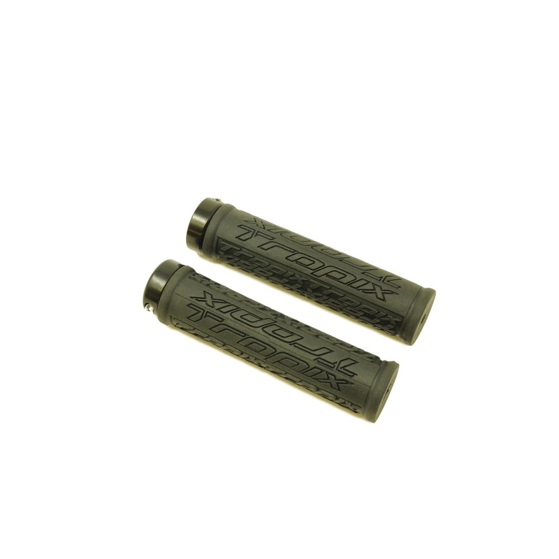 Tropix Quality MTB Lock On Handlebar Grips Lock Ring 22.2mm Black 140mm