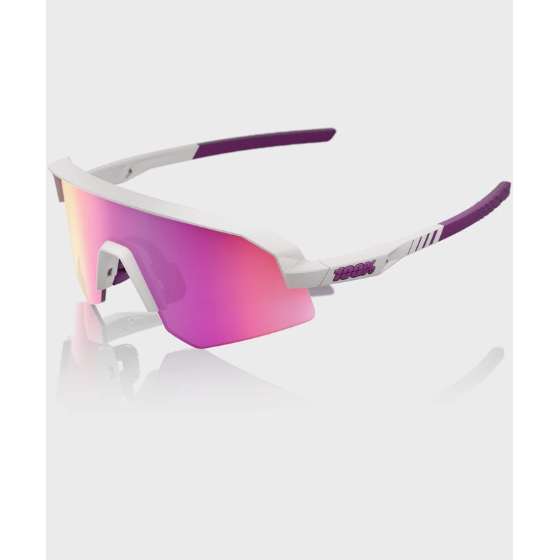 100% Slendale SL Glasses|Matte Chalk / Purple Multilayer Mirror Lens|Pitaya / HiPER Vital Pink Mirror Lens