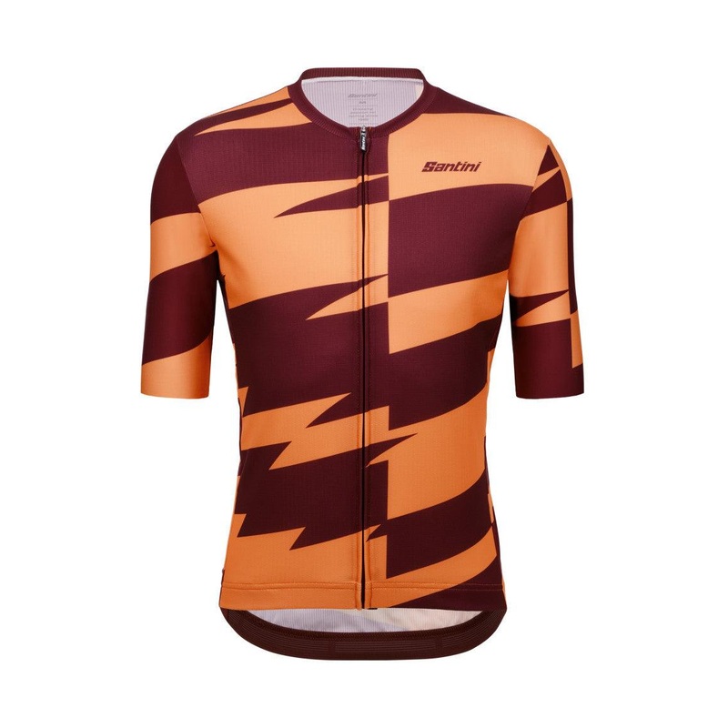 Santini Furia Smart Men’s Cycling Jersey (Burgundy)