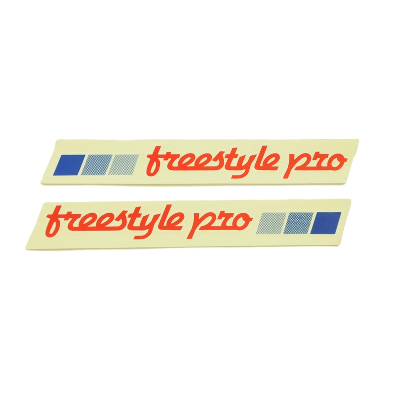 PAIR AMMACO FREESTYLE PRO OLD SCHOOL BMX 80s MADE DECAL,STICKER TRANSFERS NOS
