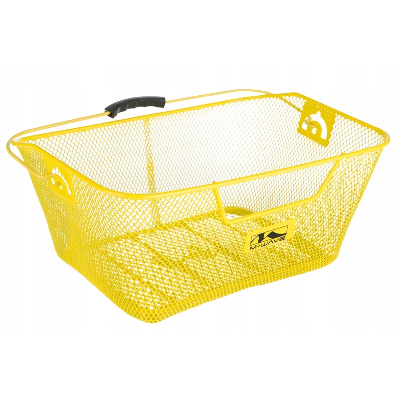 Yellow Bicycle Wire Mesh Basket Fits On To Front Or Rear Carrier Shopping Luggage