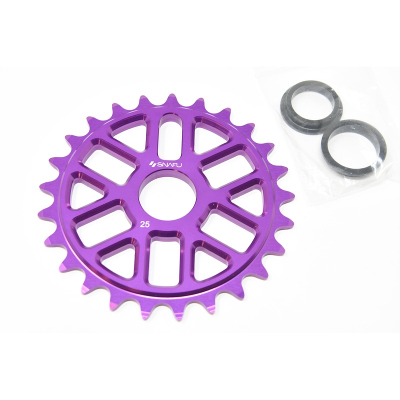 Snafu Ola 25 Teeth 1-8 BMX Chain Ring 7075 Aluminium Chainwheel 10 Off Purple