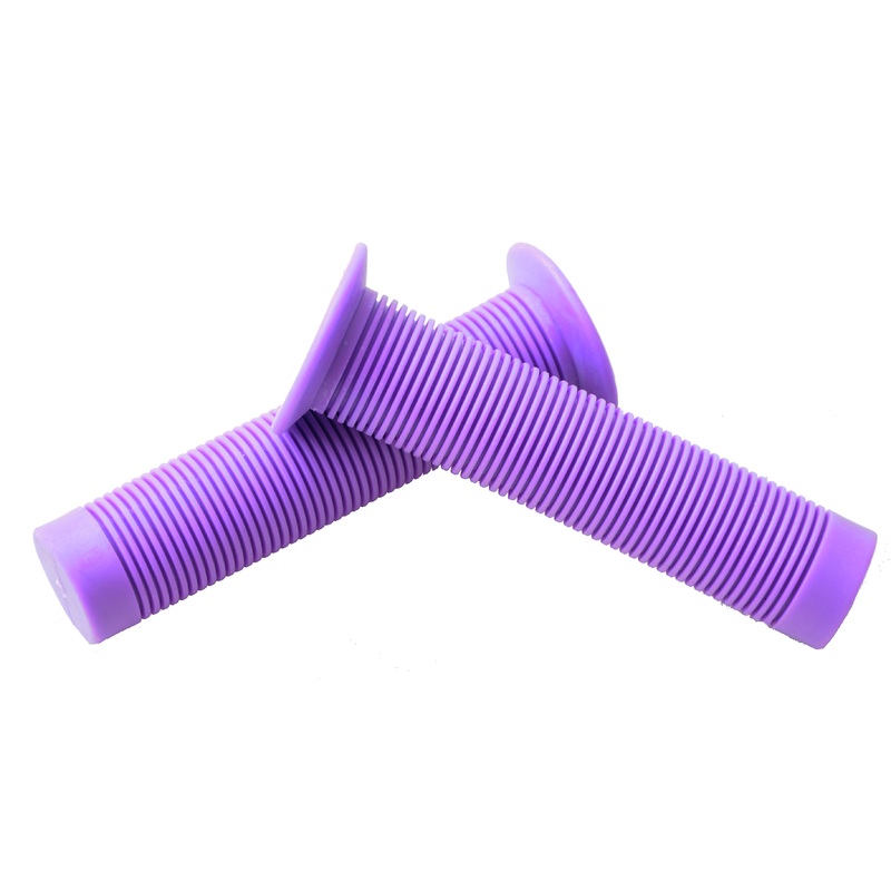 Purple Bike Handlebar Grips Ribbed, Soft Luxury Feel, Very Comfortable 135mm Long
