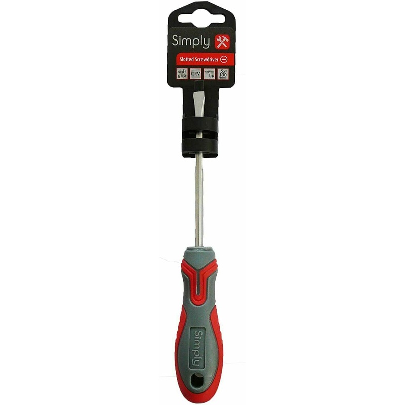SIMPLY TOOLS 5 X 100MM FLAT / SLOTTED HEAD SCREWDRIVER WITH MAGNETIC TIP