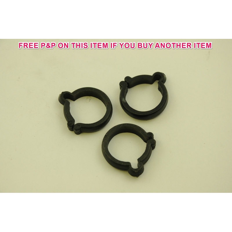 3 x VINTAGE BICYCLE 1 25.4mm BLACK PLASTIC BIKE BRAKE GEAR CABLE CLIPS 80’sMADE