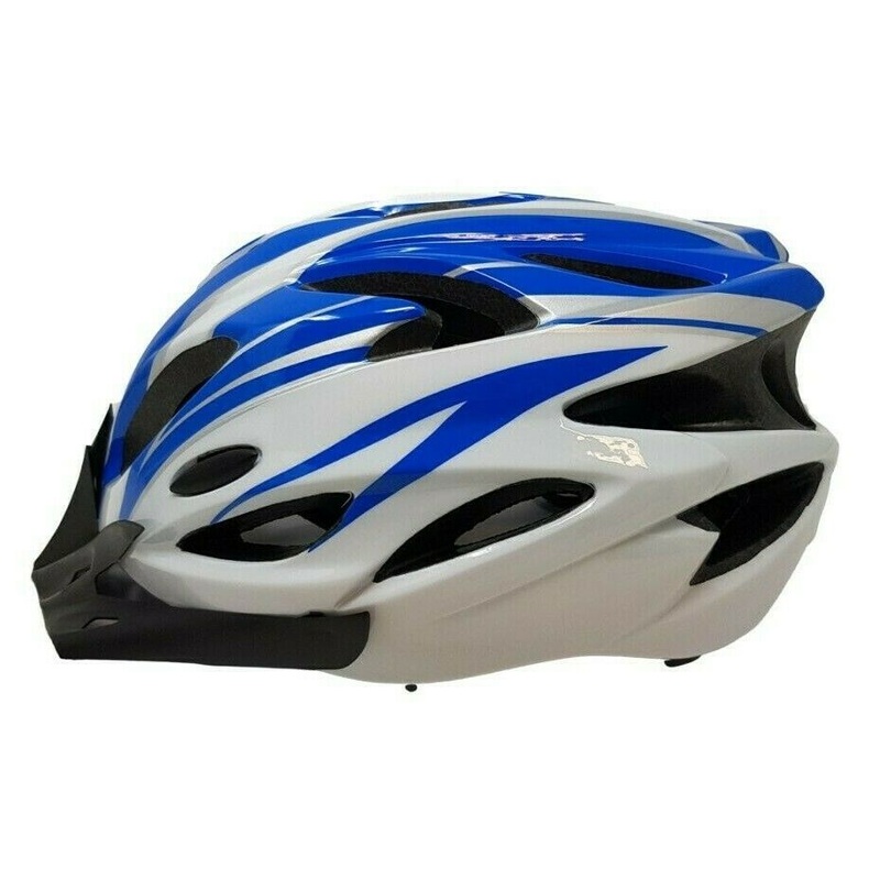 Adult Prolinx In Mould Bicycle Helmet 57 – 63cm Blue & White, Visor & Air Vents