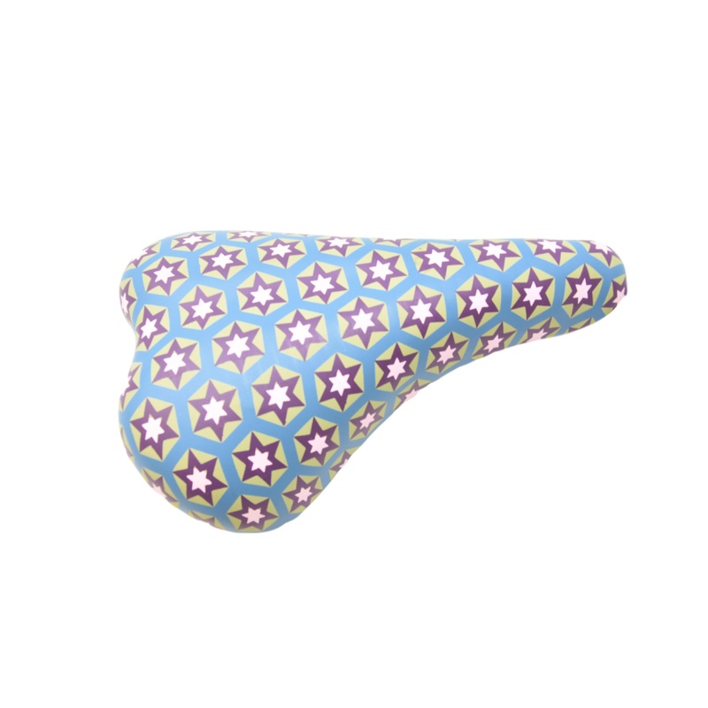 Raleigh Starz 14 16 18 Kiddies Bike Saddle Seat Mid Blue With Multi Star Pattern