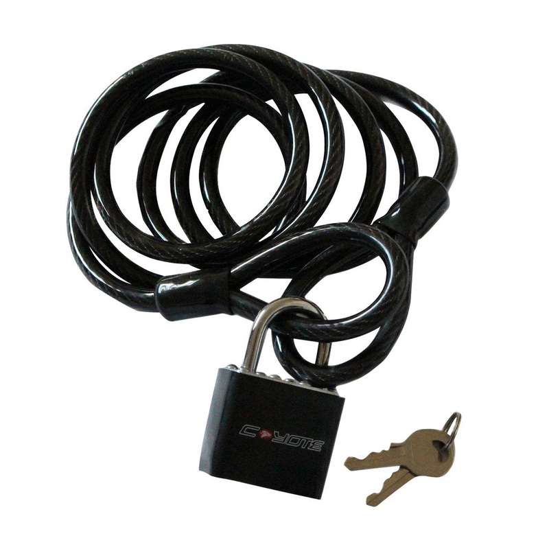 Bike Bicycle Cycle Lock 1800mm Long 8mm Thick Cable With 40mm Secure Padlock