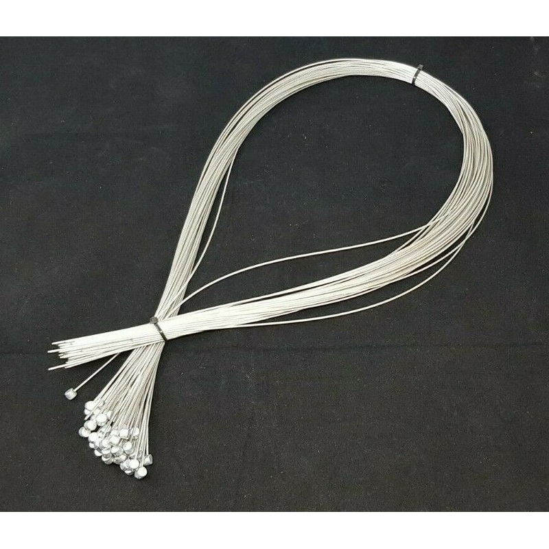 Joblot Of 50 X Front 1000mm Stainless Steel Mtb Brake Inner Cable Barrel Nipple