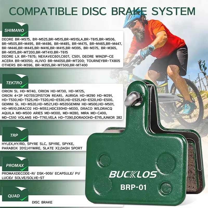 Bucklos Ceramic Hydraulic Disc Brake Pads Fit Shimano B01s B05s 1/2/4/6/8/10pair MTB Brake Pad Wear-Resistant Disc Brake Pads