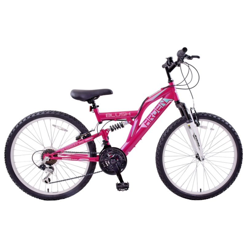 Arden Blush 24 Full Suspension Girls Pink Mountain Bike Childrens Bicycle