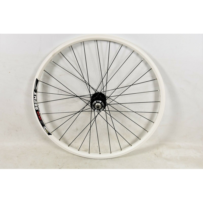 26 MTB 559 X 21 DISC HUB BIKE FRONT WHEEL WHITE DOUBLE WALL WEINMANN XM280 RIM