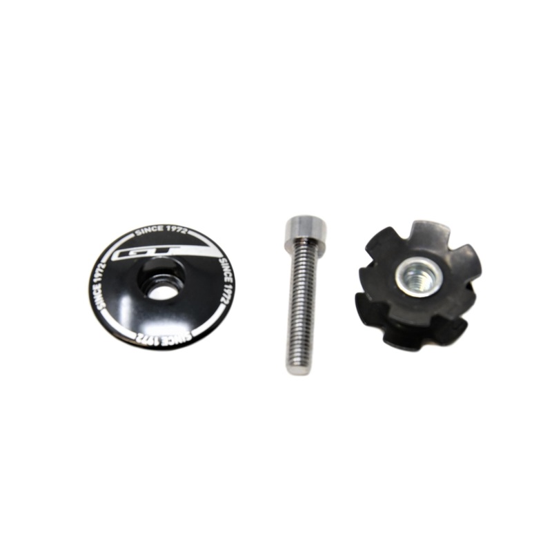 GT Brand since 1972 MTB Alloy A-head Cap With 1 1-8 (28.6mm) Star Nut Black 28.6mm