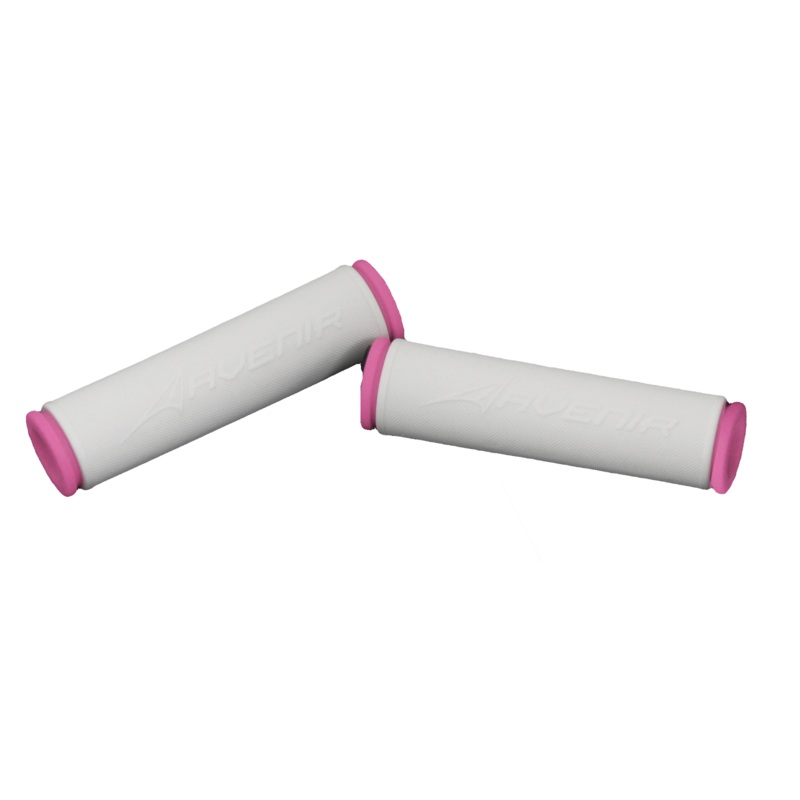 Raleigh Avenir Dual Density Comfort Grip – Pink – White Bicycle Handlebar Grips