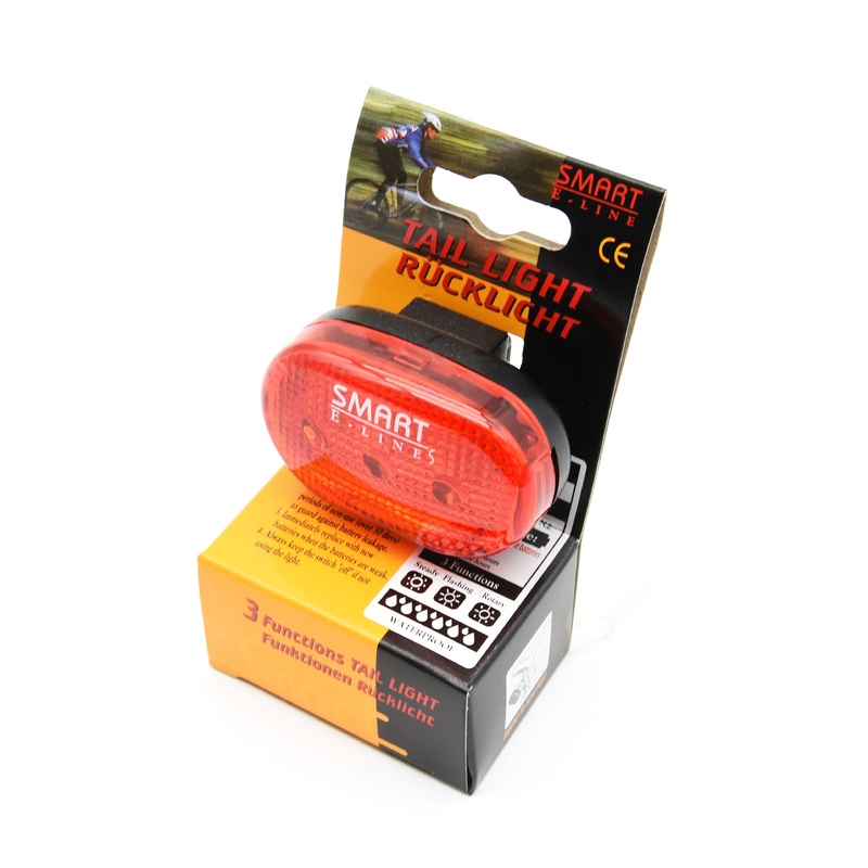 Smart E-Lines 3 LED Function Rear Waist Strap or Rear Seat-post Bike Light – Water Resistant
