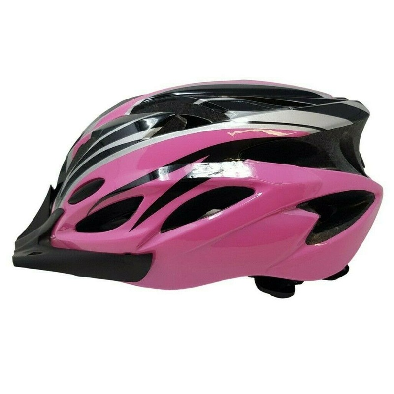 Adult Prolinx In Mould Bicycle Helmet 57 – 63cm Pink & White, Visor & Air Vents