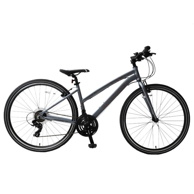 Ammaco Pathway X1 700c Wheel Ladies 16 Alloy Frame Grey Hybrid Bike 21 Speed
