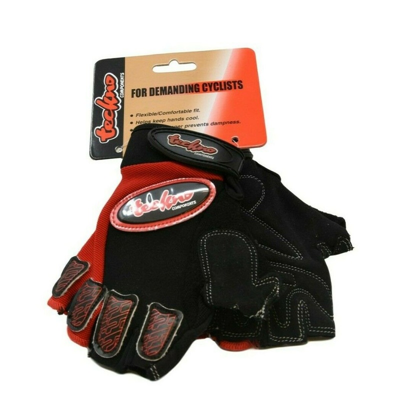 Teckno Comfort Black And Red BMX MTB Cycling Mitts- Choose Size
