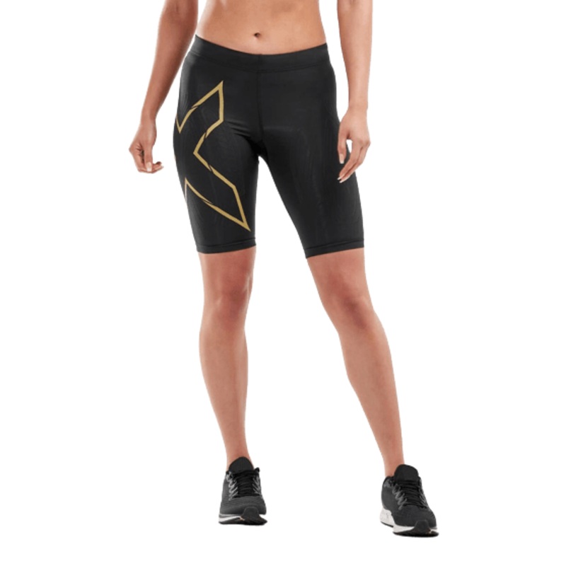 2XU WA5334B MCS Run Women’s Compression Shorts (Black/Gold Reflective)
