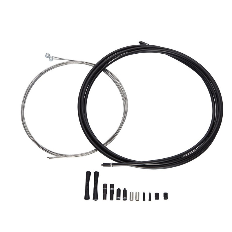 SRAM Slickwire Xl Road Brake Cable Kit Black 5Mm (1X 1350Mm, 1X 2750Mm 1.5Mm Coated Cables, 5Mm Kevlar Reinforced Compression-Free Housing, Ferrules, End Caps, Frame Protectors): Black