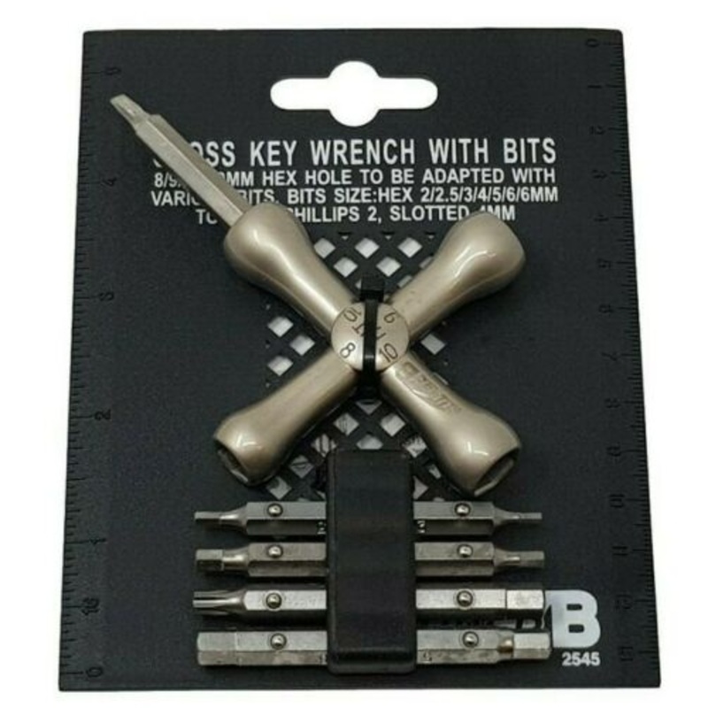 SUPER B CROSS KEY MULTI FUNCTION BIKE TOOL 8,9,10mm CROSS CYCLE MECHANIC SPANNER