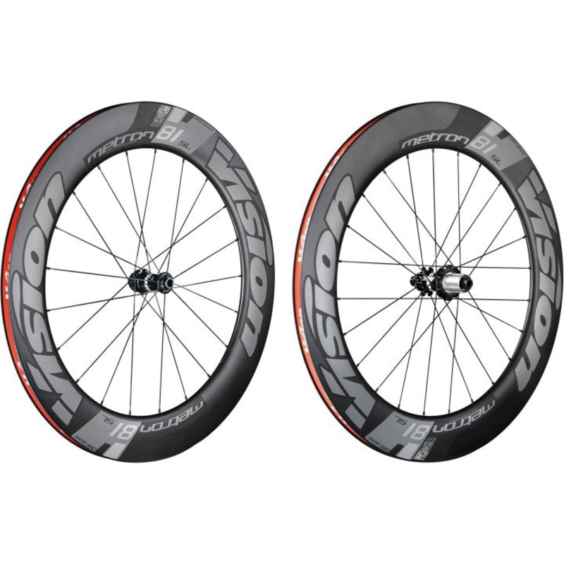 Vision Metron 81 SL Carbon Tubeless Ready Disc Brake Wheel – Shimano (Black/Red)