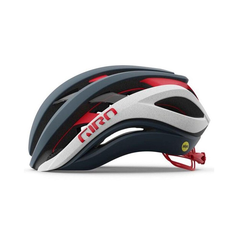 Giro Aether Spherical MIPS Road Cycling Helmet (Matte Portaro Grey/White/Red)