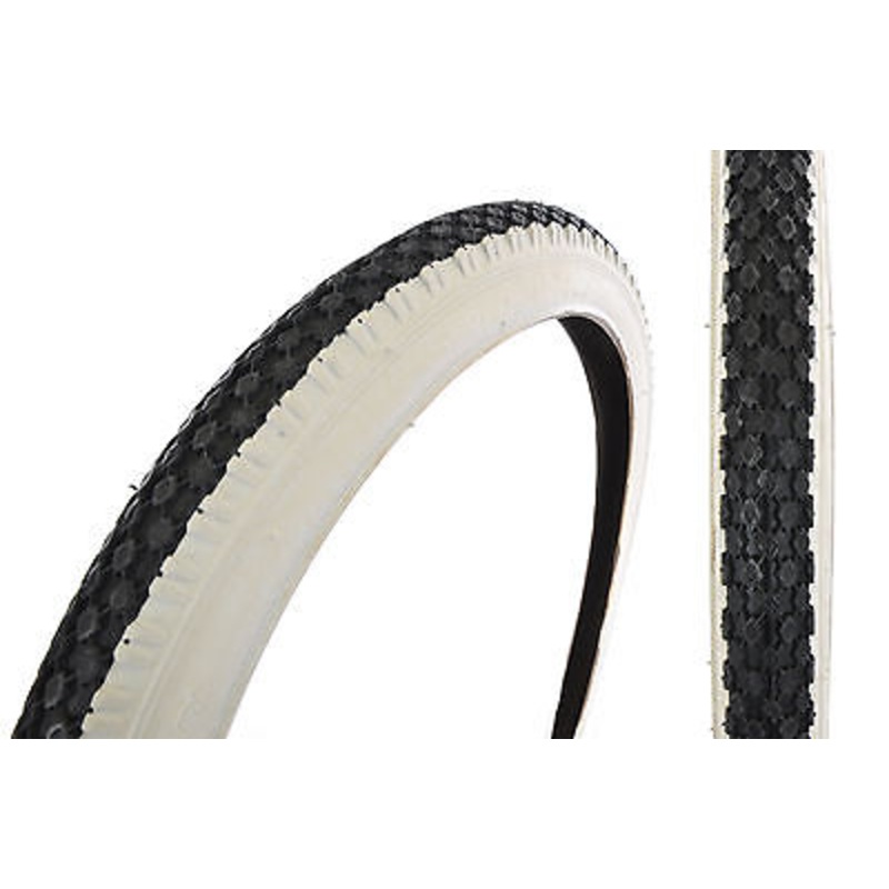 26 x 2.125 CRUISER,MOUNTAIN BIKE WHITEWALL TYRE CLASSIC BLOCK TREAD HARD TO FIND