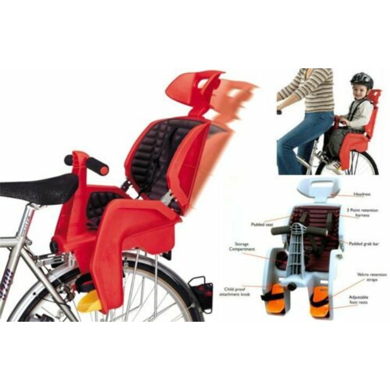 Red Beto Deluxe Bike Baby Seat With Alloy Bicycle Rack Suits 26 child carrier