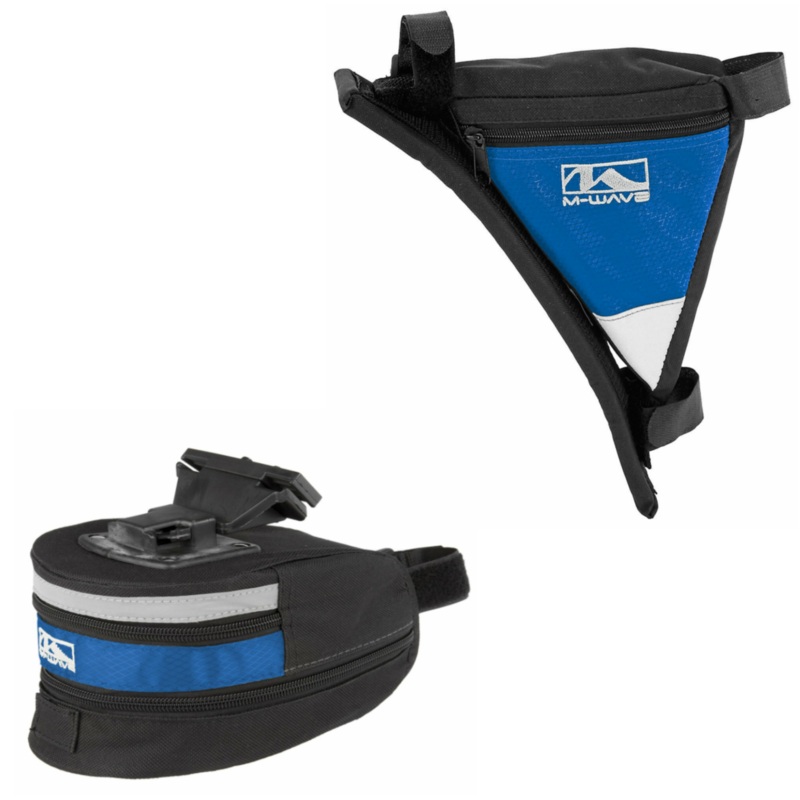 Mens Bike Saddle Bag + Triangle Frame Bag Cycle Bargain 2 Piece Luggage Set Blue