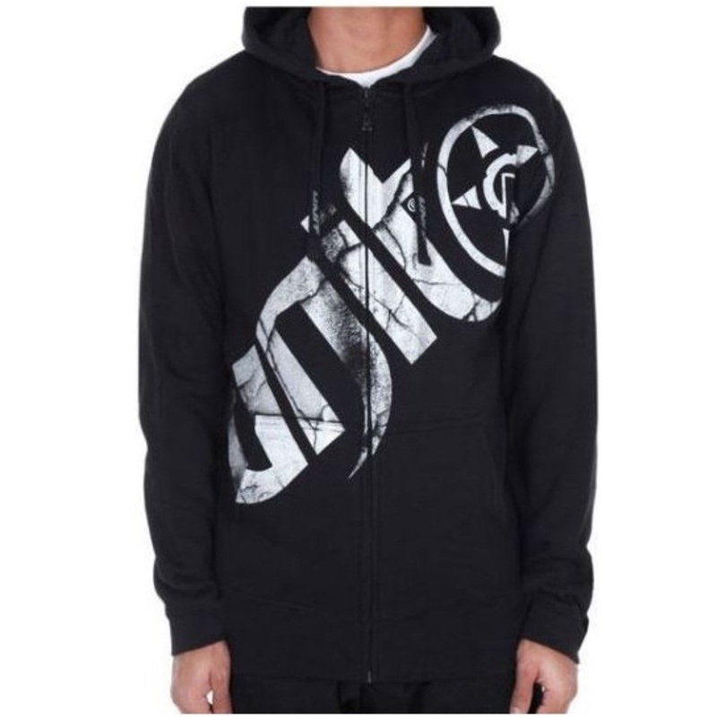 Unit Black Spin Biggie Zip Up Hoody, Medium