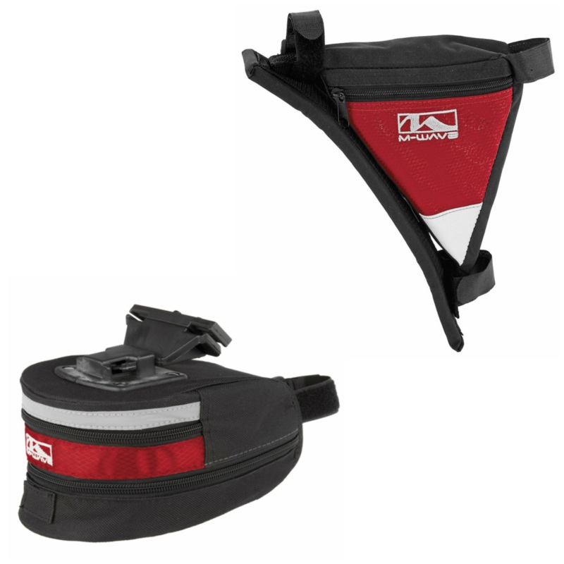 Mens Bike Saddle Bag + Triangle Frame Bag Cycle Bargain 2 Piece Luggage Set Red