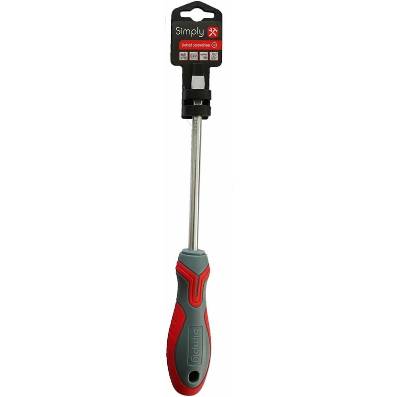 SIMPLY TOOLS 8 X 150MM FLAT / SLOTTED HEAD SCREWDRIVER WITH MAGNETIC TIP