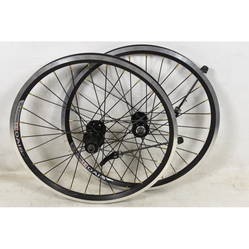20 FOLDING OR KIDS BIKE WHEELS NARROW ALEX RIMS BLACK DUAL WALL 8-9SPD CASSETTE 100/130mm