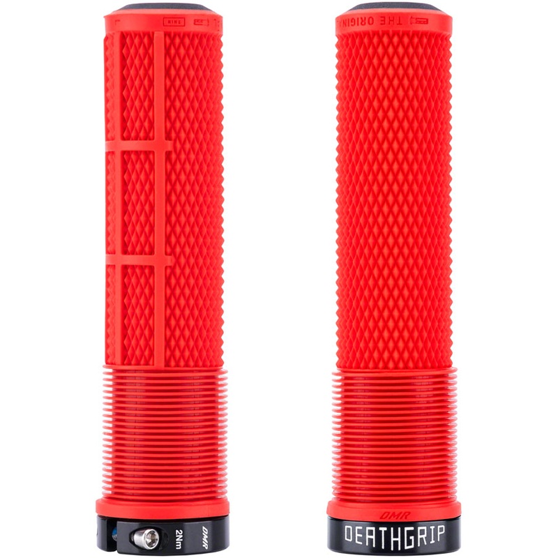 DMR DeathGrip 2 Flangeless Grips – Thin Lock-On Red
