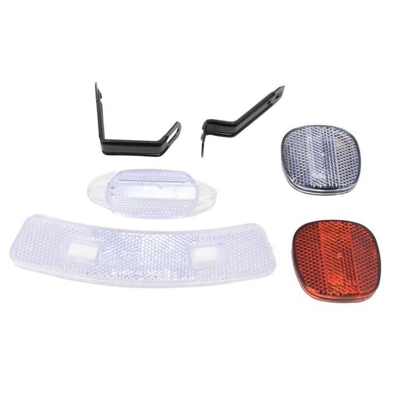 Herrman Full Bike Reflector Set Front, Rear, Frame Brackets + Wheel Reflectors